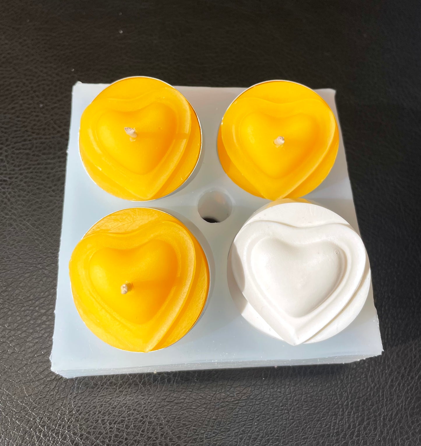 Silicone heartbeat tealight candle mold
