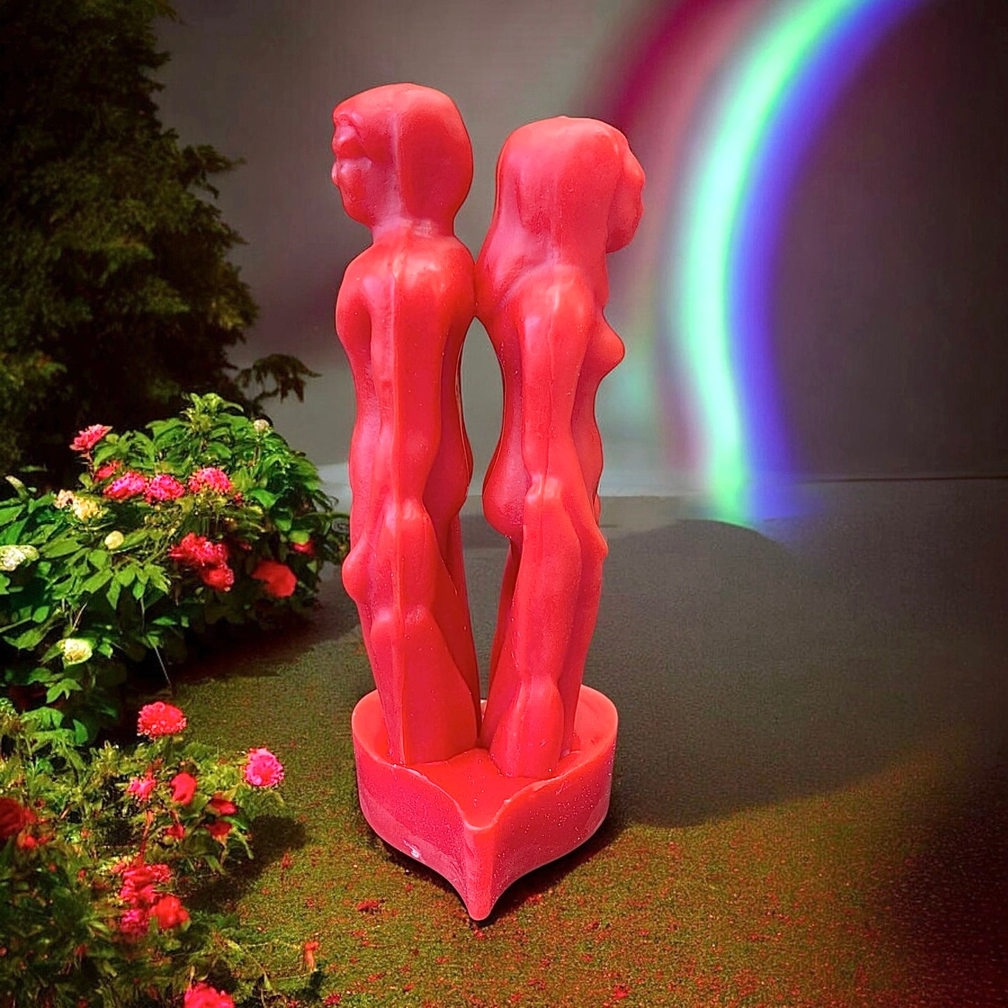 silicone lover couple figure mold - magic candle molds - face to face - back to back figure mold - pagan altar - wicca spell - 6.5”