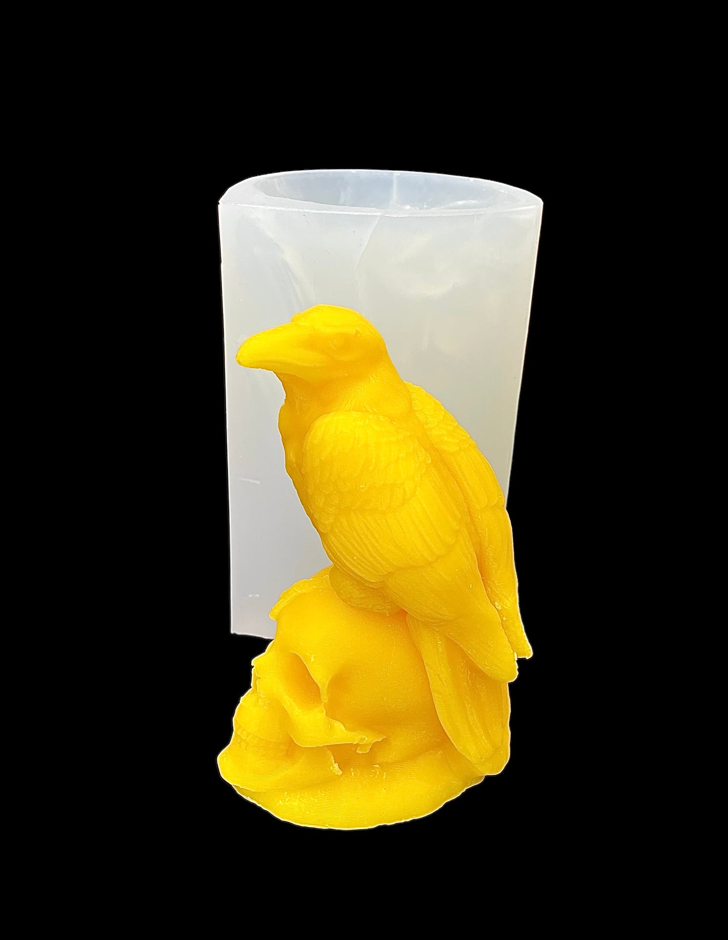 4.5” silicone Raven on skull mold