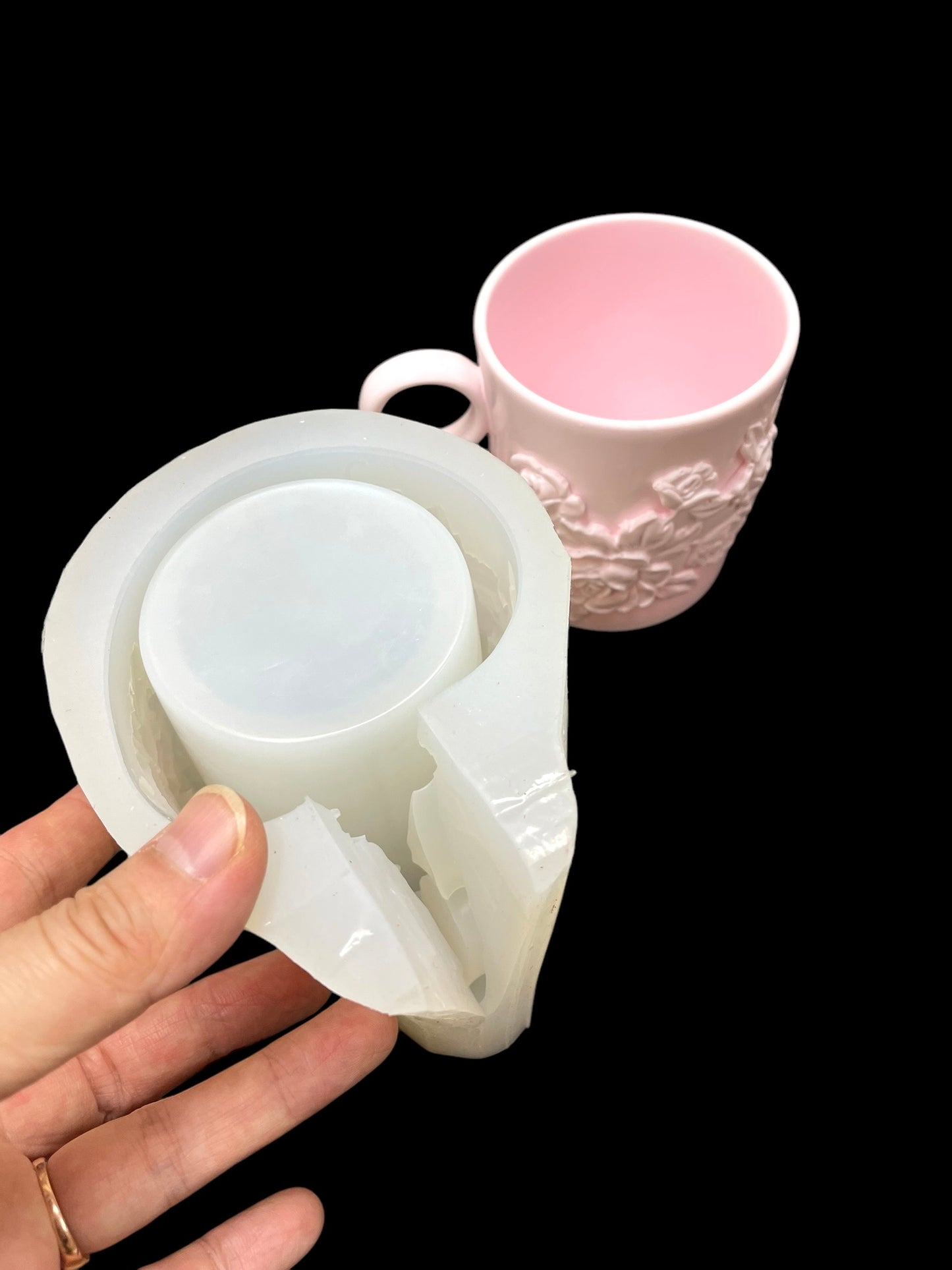 Silicone floral rose flower cup mold