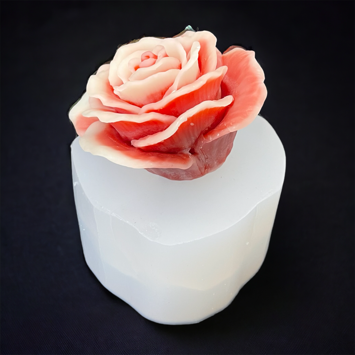 3.5” large rose mold for candle soap resin