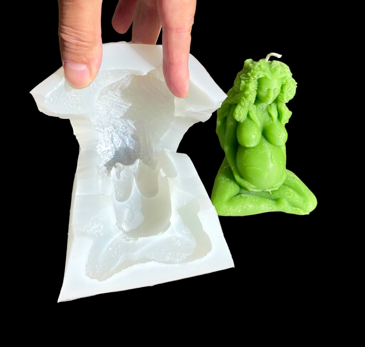 3D Silicone Mother Nature mold - Mother Earth Gaia statue - earth goddess mold for candle soap resin - 3.75”