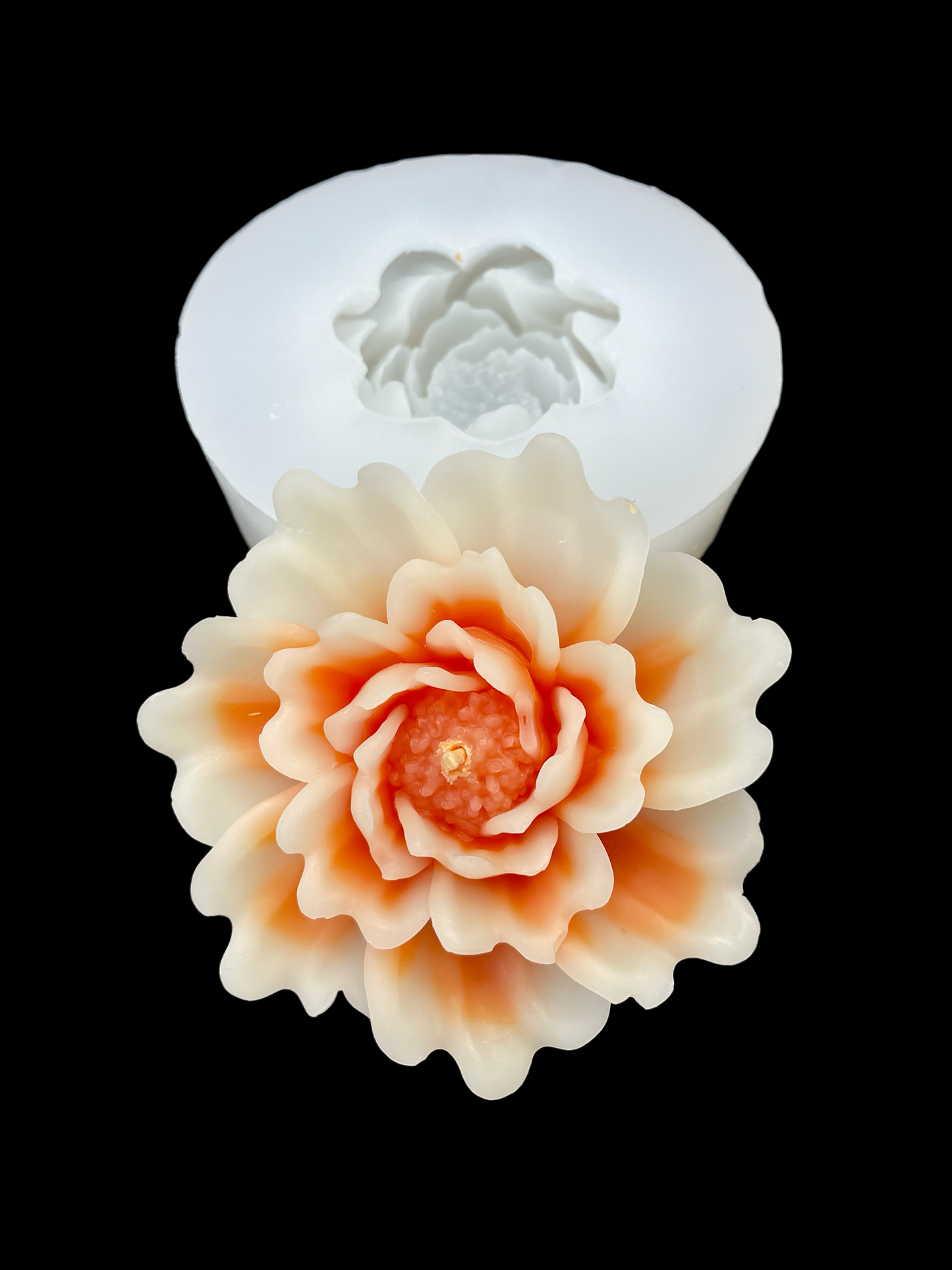 3D floating flower candle mold - flower soap resin mold - 3 1/4”