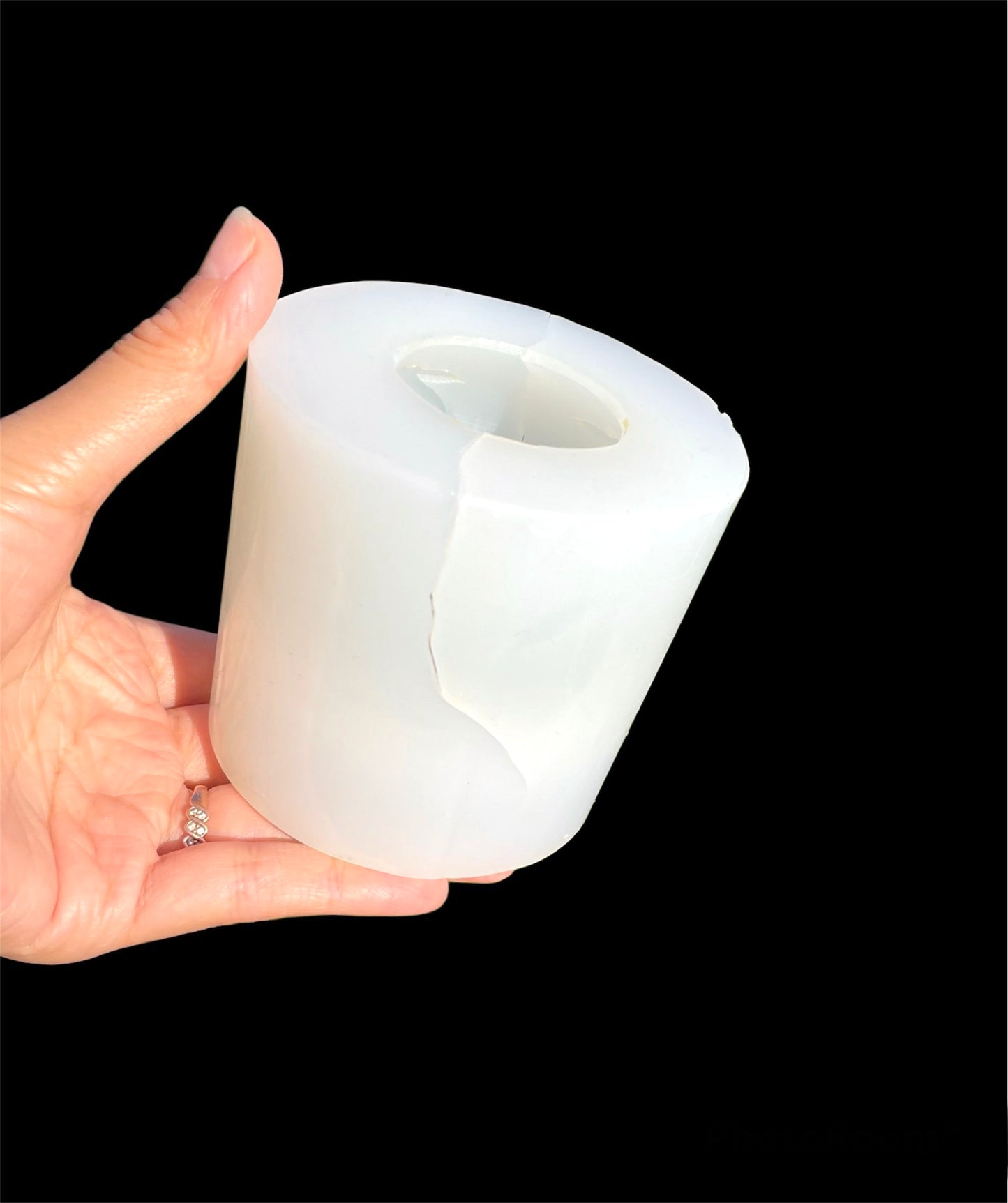 3D silicone sphere ball candle mold designed with marijuana leaves - pot leaf mold - 3”