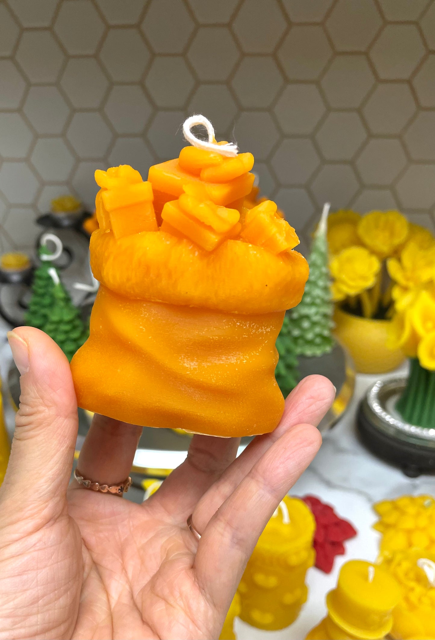 3D bag of Christmas gift mold for candle soap resin ornament 3 1/4”