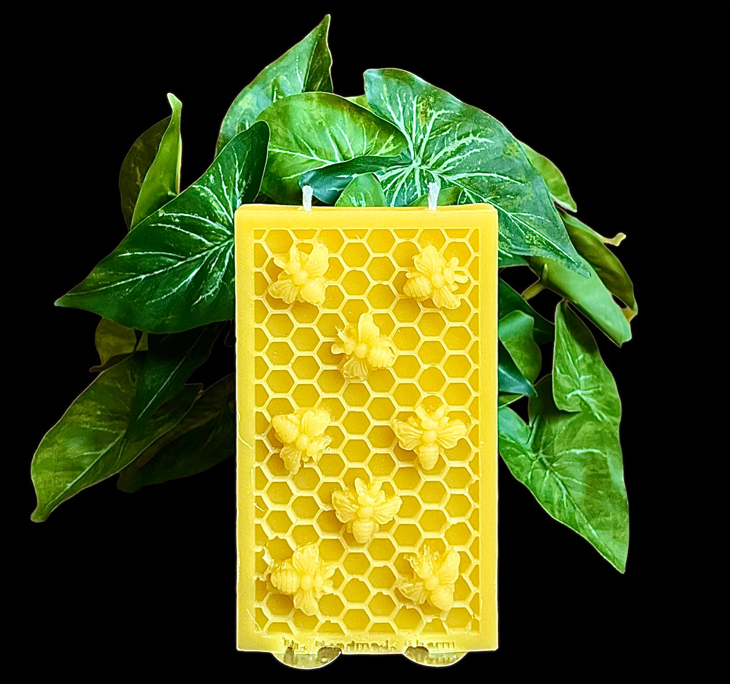 100% pure beeswax beehive honey frame candle with double wicks