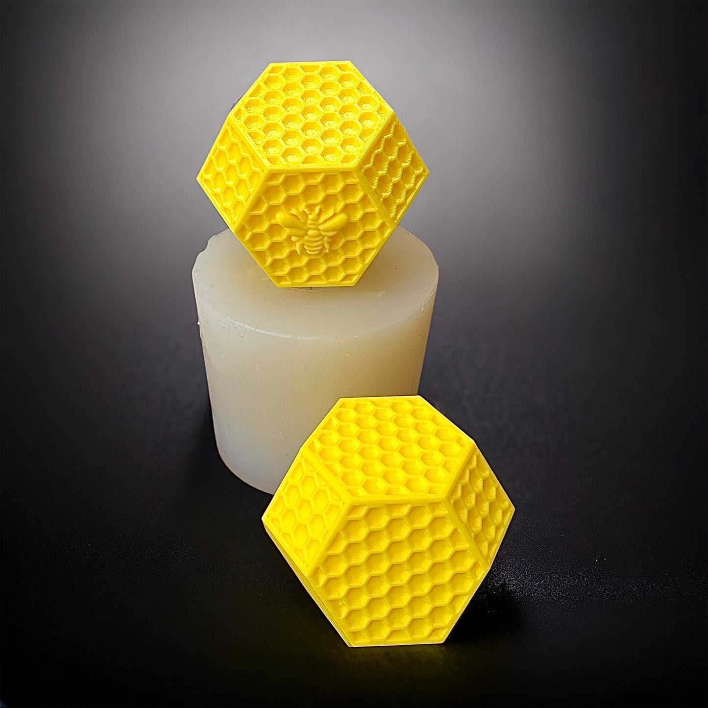 3” 3D silicone hexagonal geometry shaped mold for candle soap resin - honeycomb honeybee candle mold