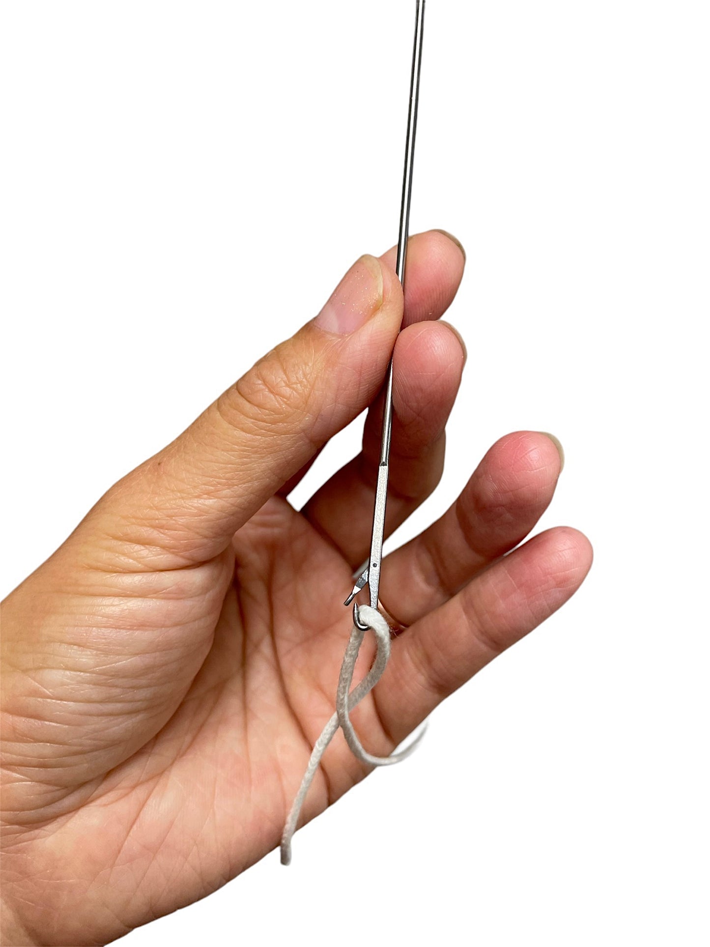 10.4” stainless steel wick threader with hook