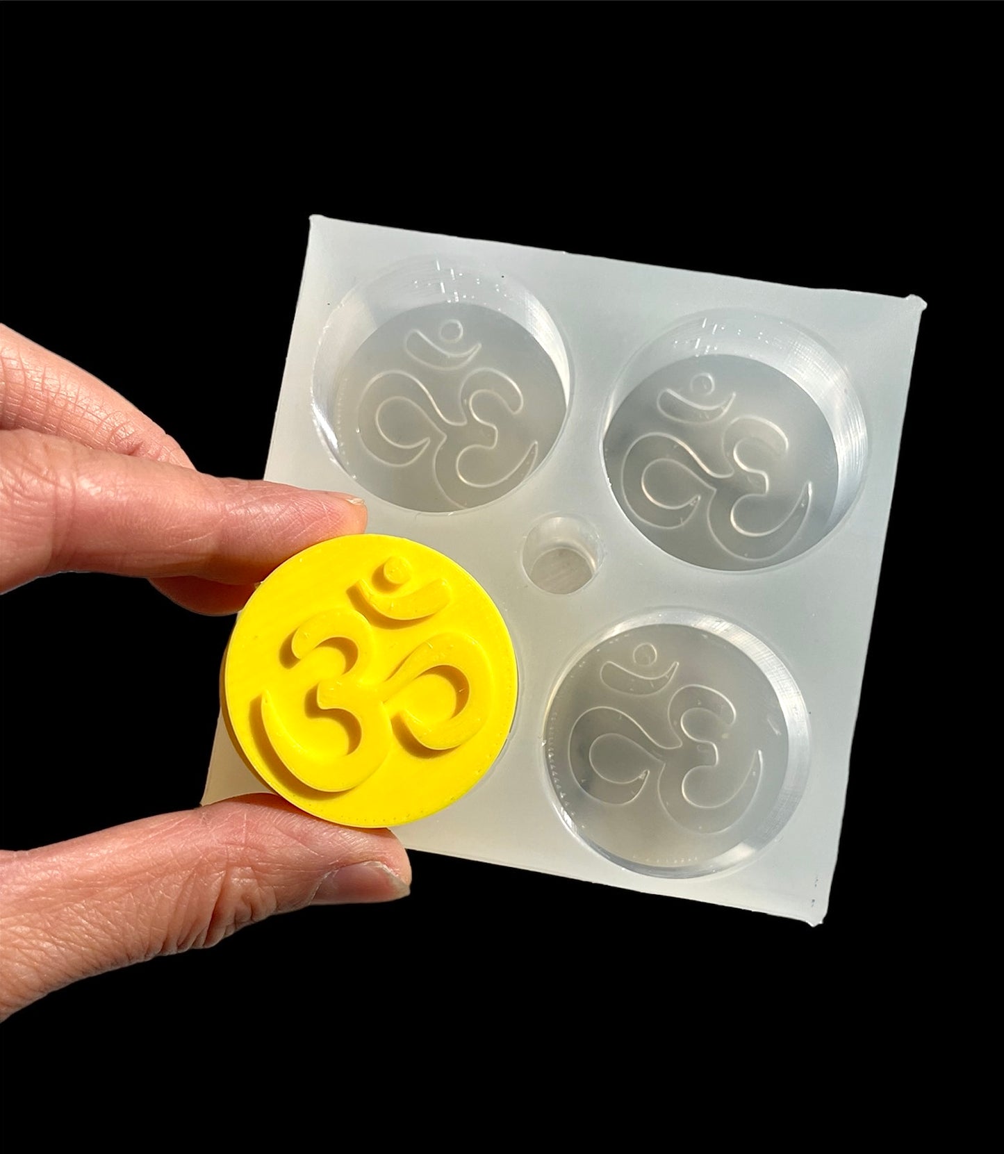 Silicone Tea light candle Mold - OM mold - easy release 4 cavity Homemade