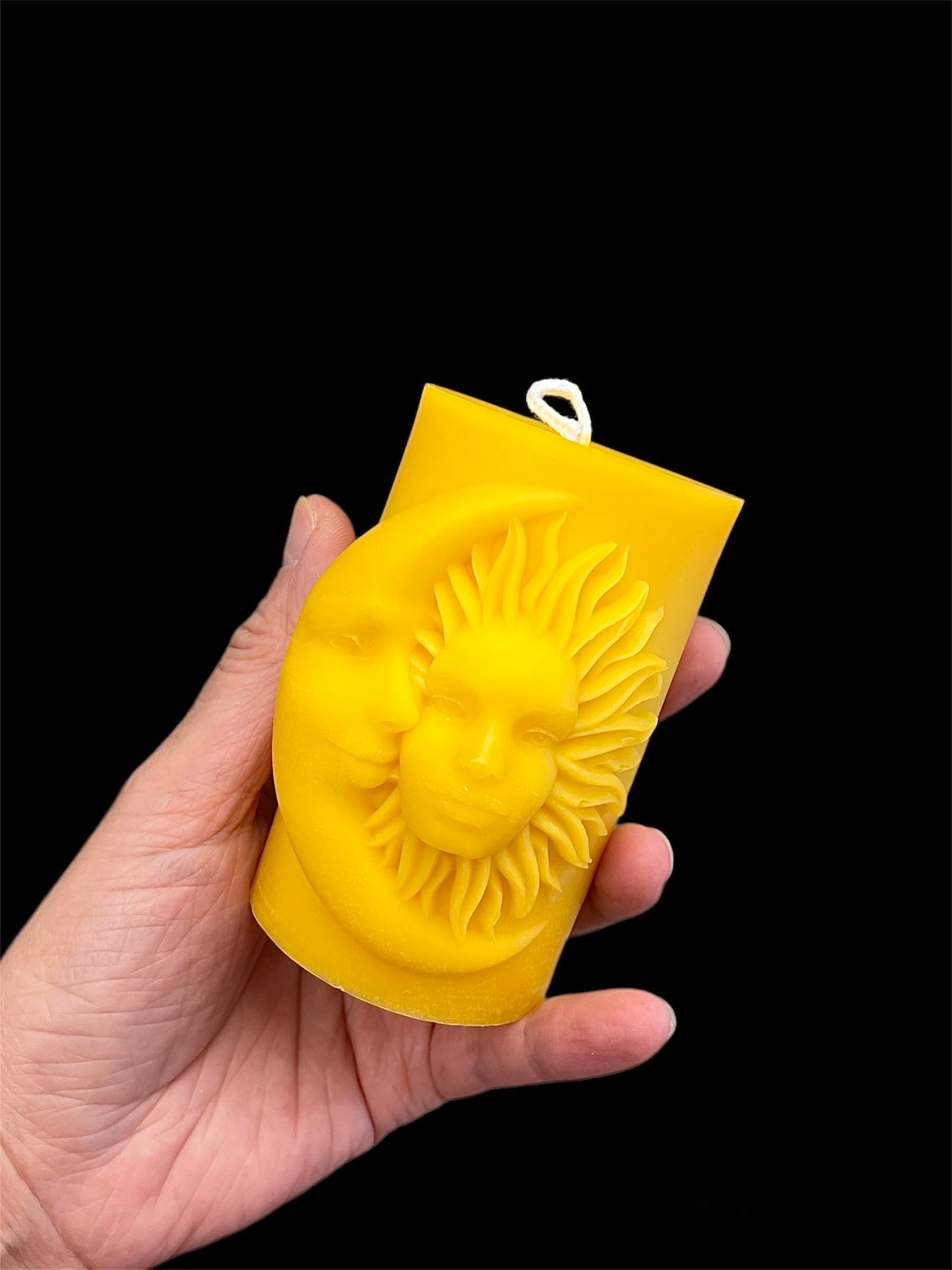 Silicone moon & sun face pillar candle mold 2” x 3 3/8”