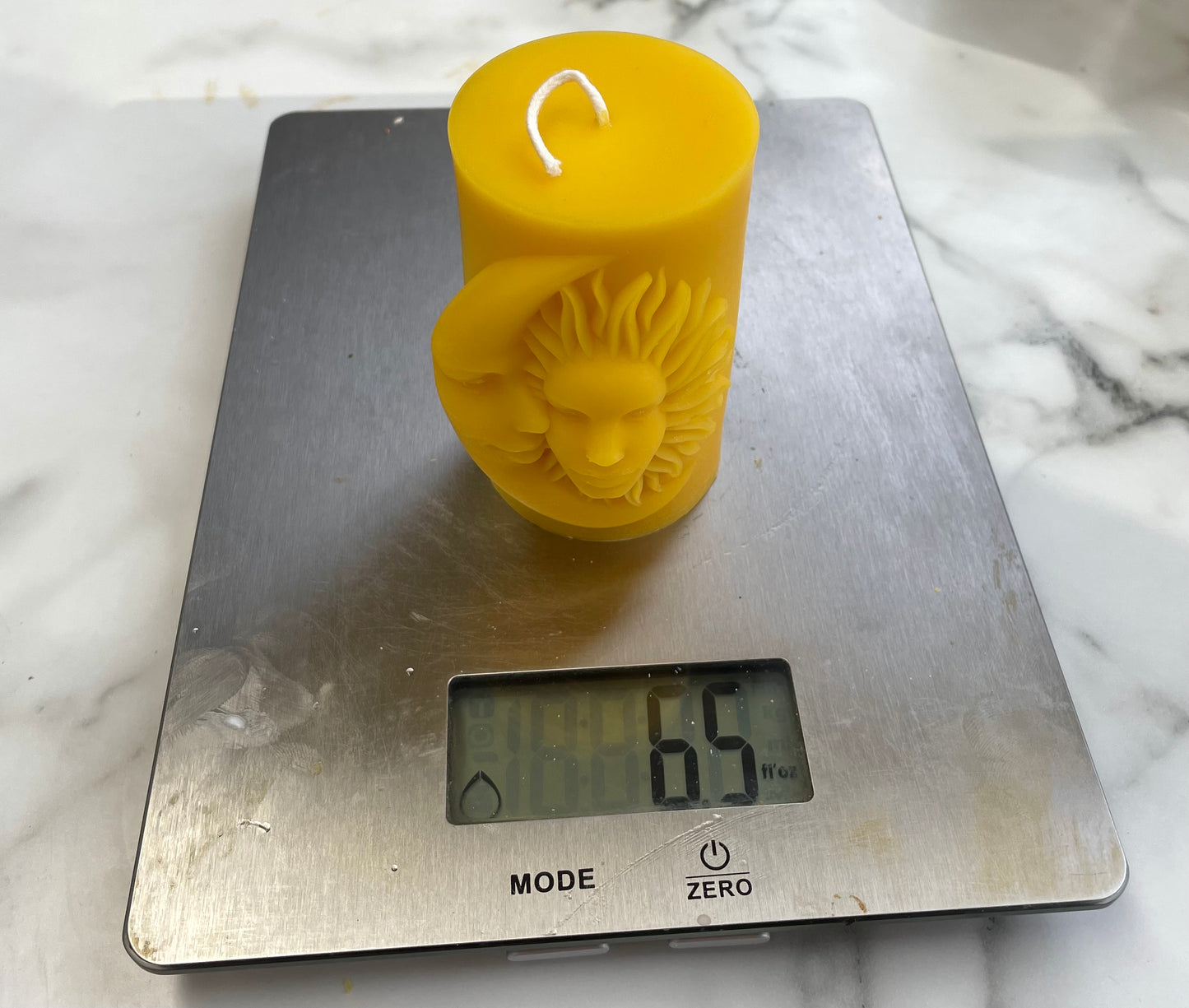Silicone moon & sun face pillar candle mold 2” x 3 3/8”