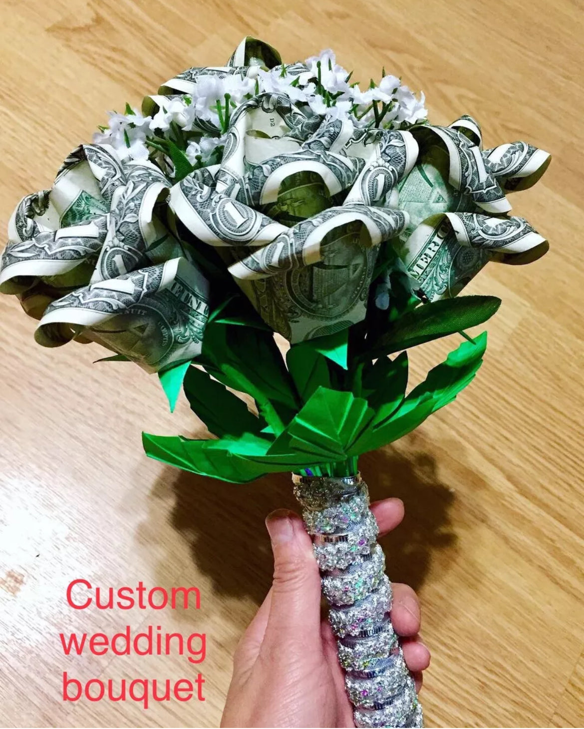 Origami money rose bouquet