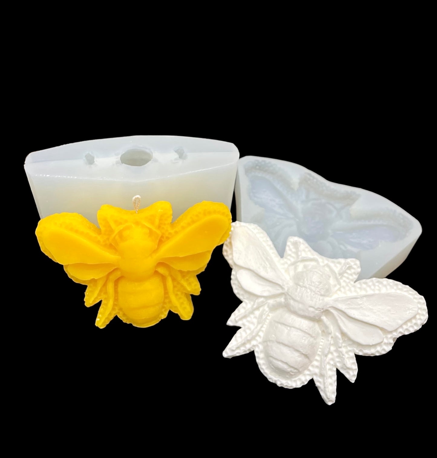 Silicone Honeybee on honeycomb mold for candle soap resin ornament