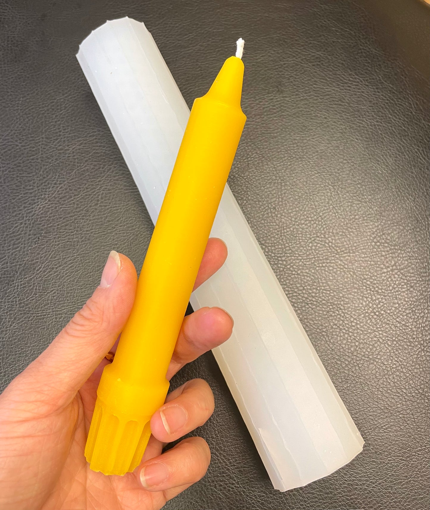 6 1/4” Silicone colonial taper candle mold - single cavity