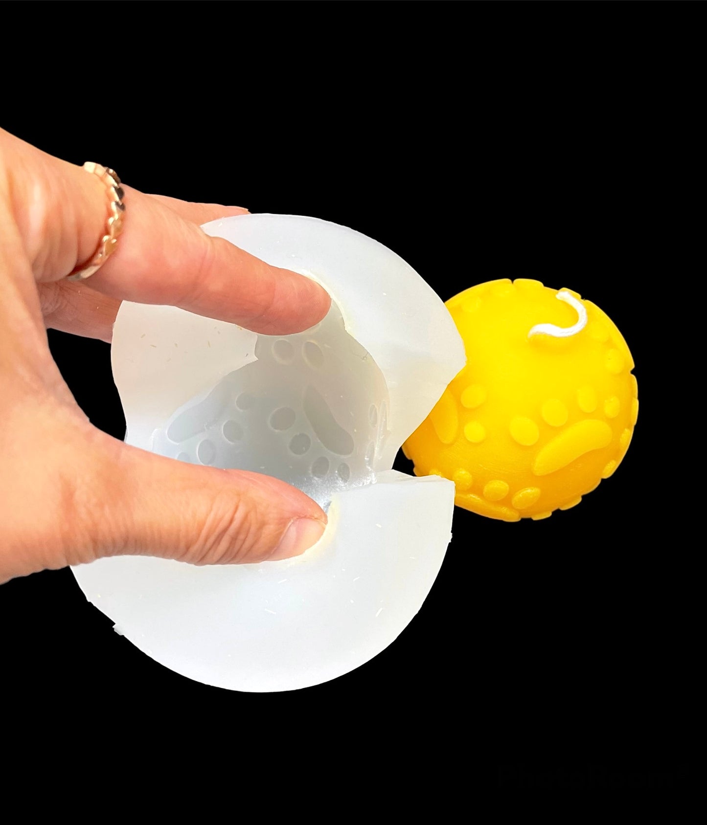2.7” Silicone ball mold - Silicone sphere mold - paw print candle Mold - soap bath bomb mold