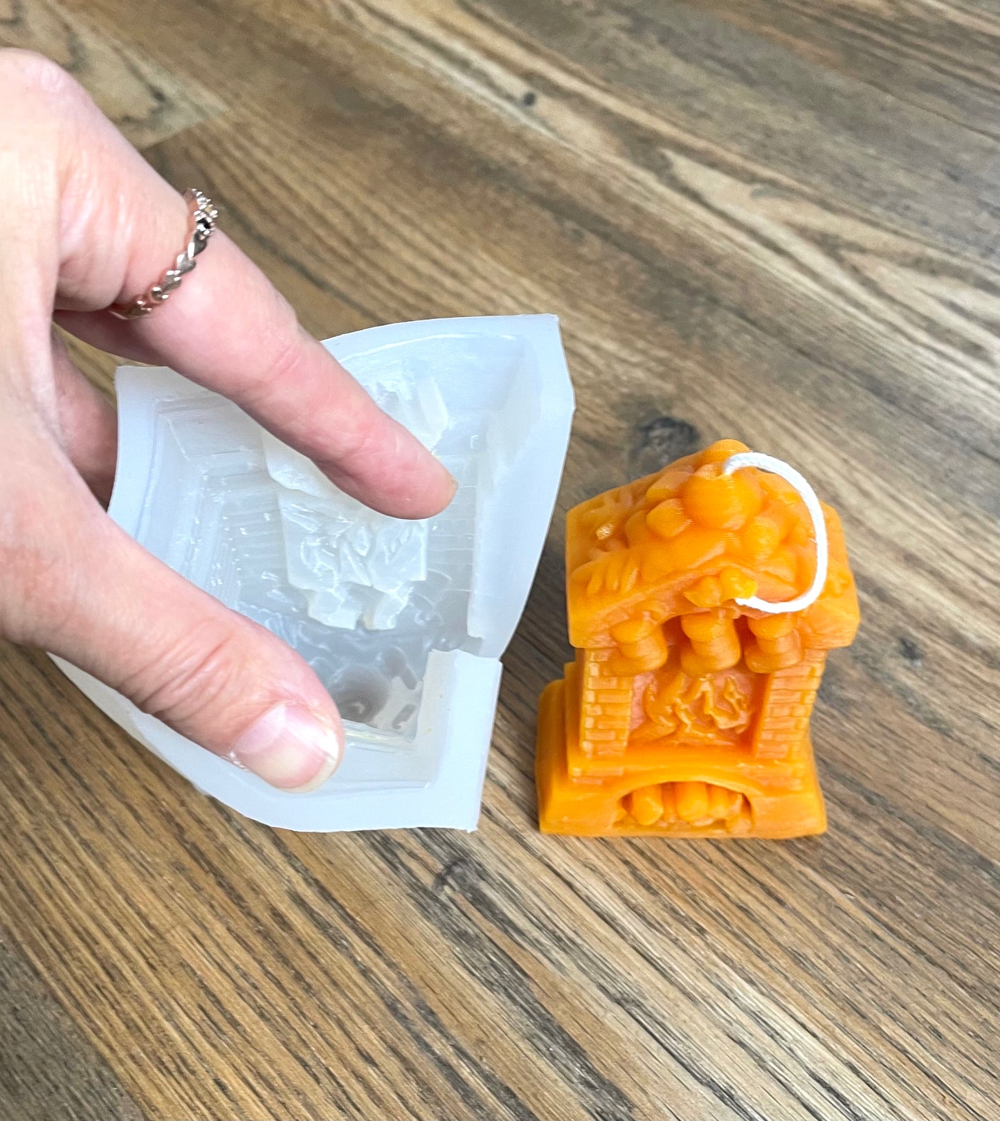3D silicone fireplace mold for candle soap ornament