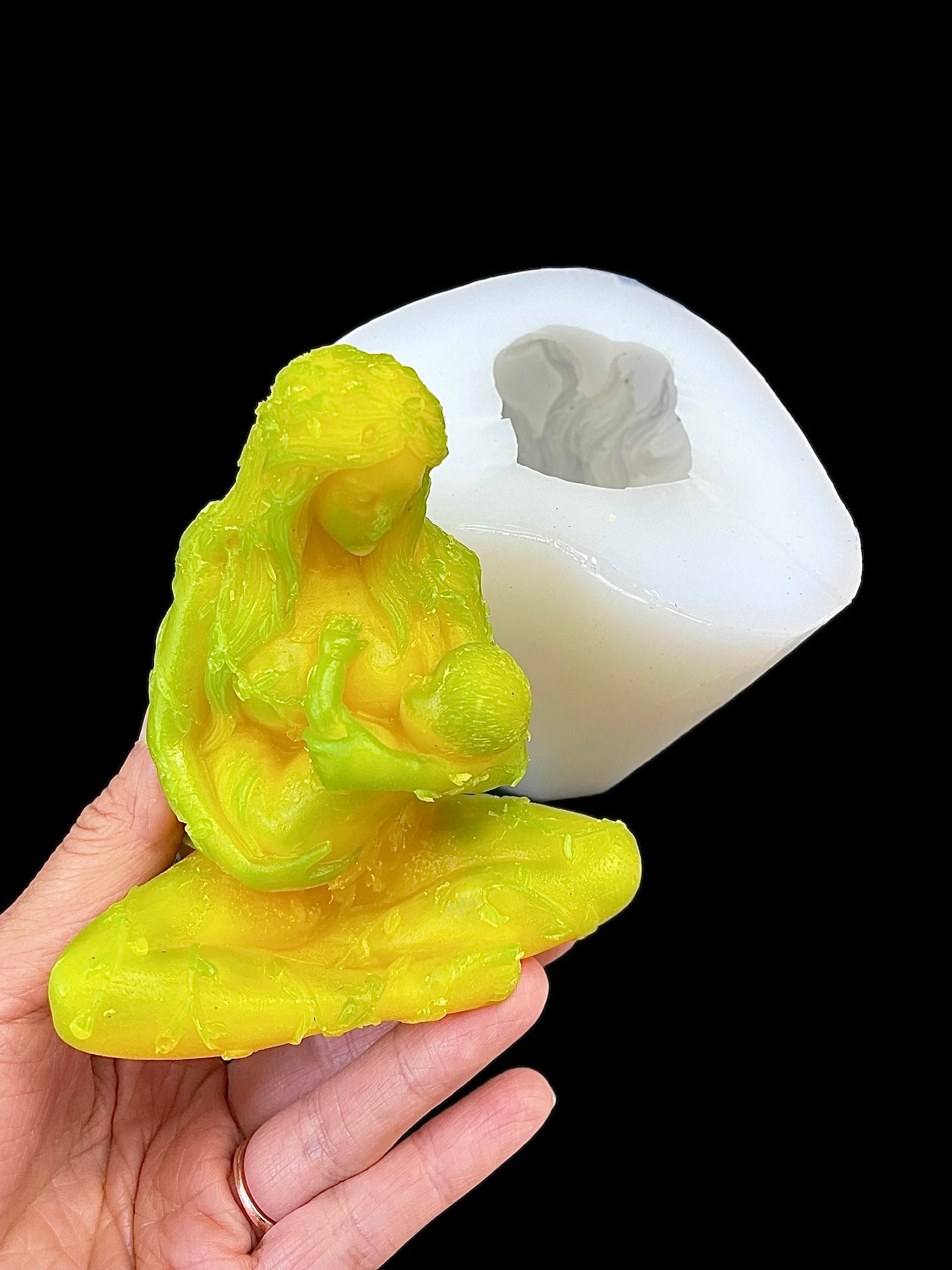 Silicone mold of Mother Earth Gaia feeding baby