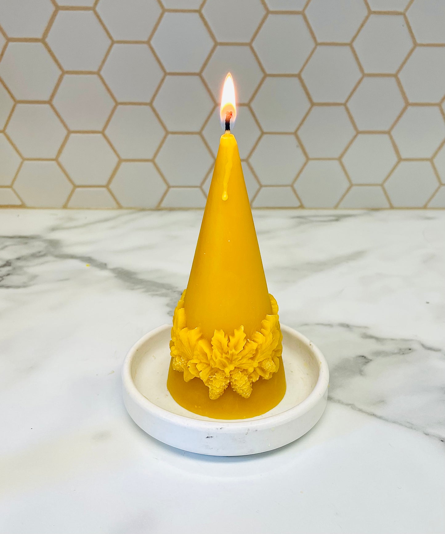 5” Silicone Christmas wreath candle candle Mold - cone pyramid mold - holiday candle mold
