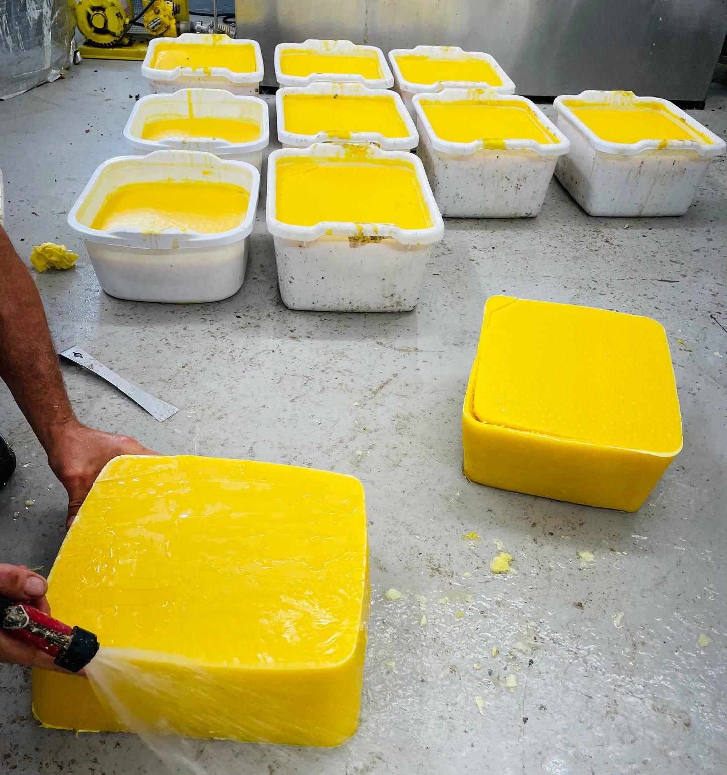 1 lb pure yellow beeswax blocks - high quality capping wax - 100% pure