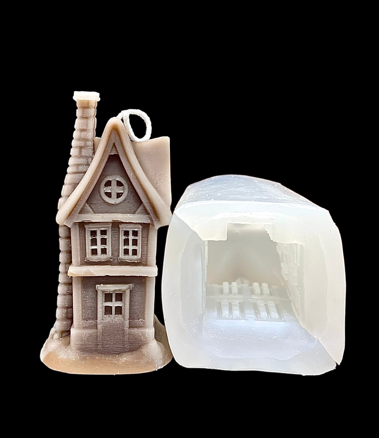 3D silicone cottage house mold - 4.7”