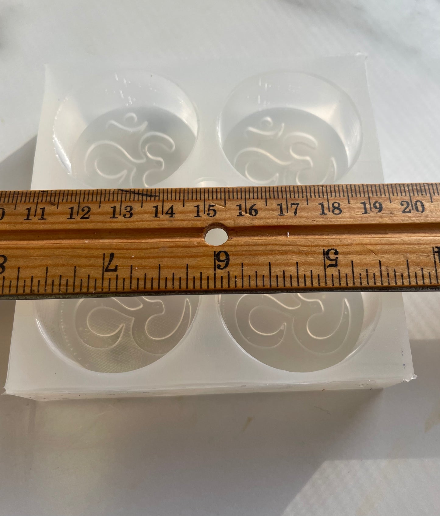 Silicone Tea light candle Mold - OM mold - easy release 4 cavity Homemade