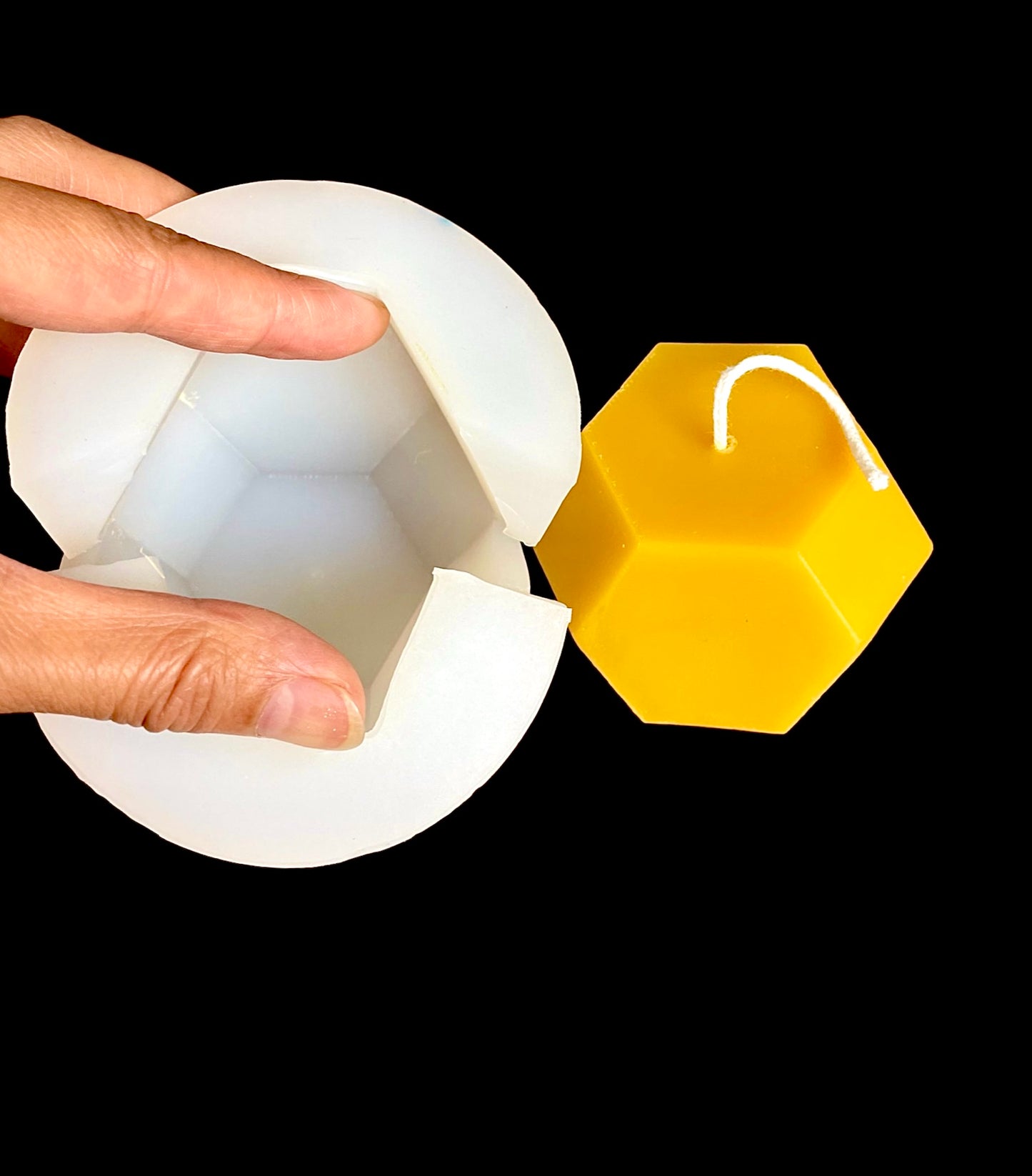 3” 3D silicone hexagonal geometry shaped mold for candle soap resin - honeycomb honeybee candle mold