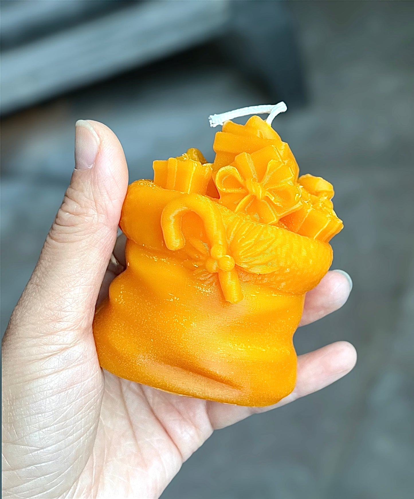 3D bag of Christmas gift mold for candle soap resin ornament 3 1/4”