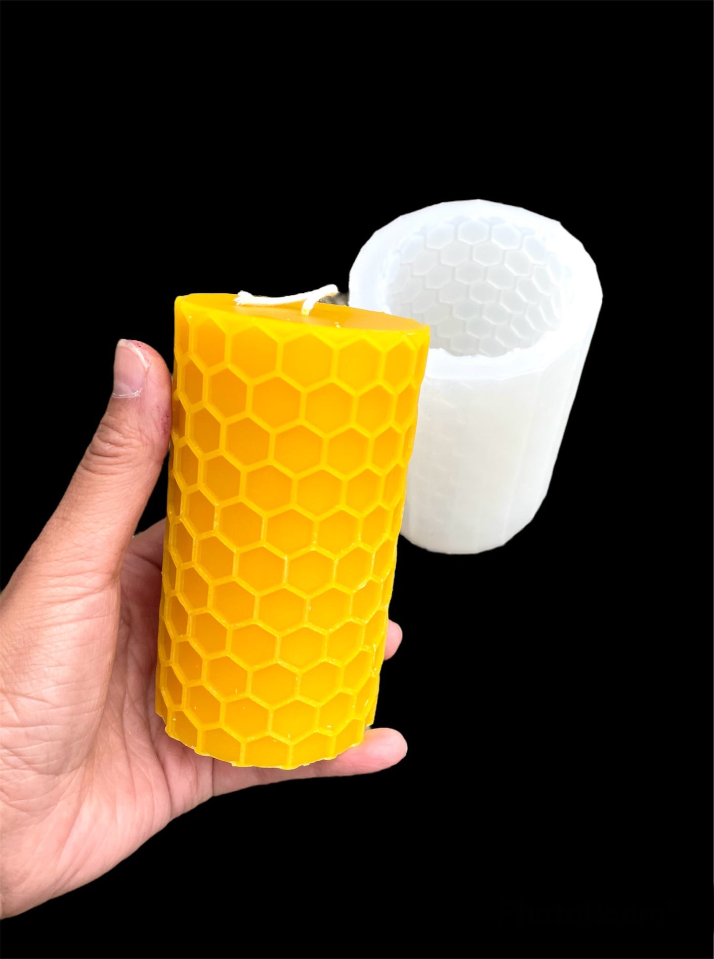 Silicone honeycomb Pillar candle Mold - 2.5” wide