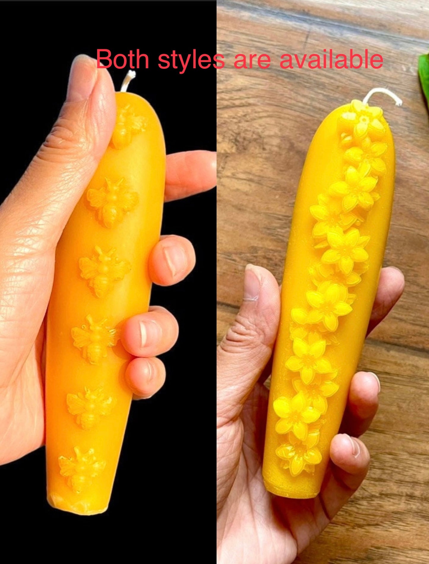 5.5” Silicone chunky taper candle mold with flower pattern - unique design