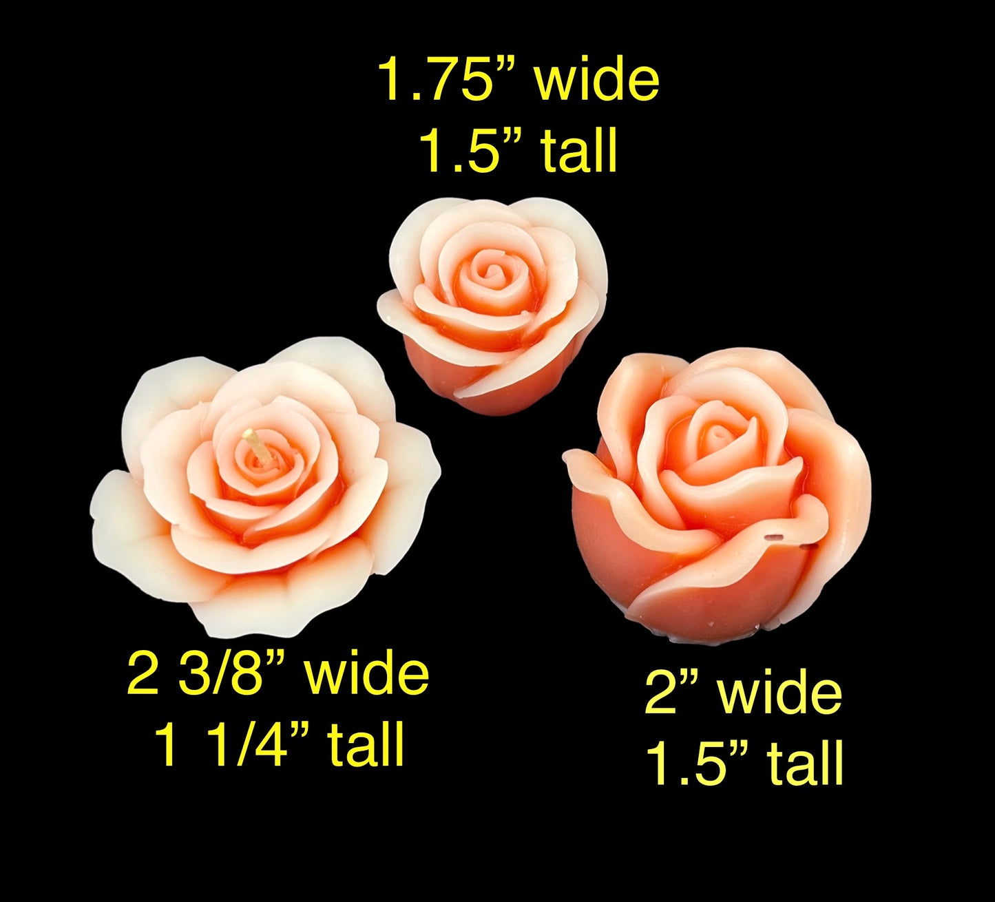 Set of 3 silicone rose flower molds - candle making - flower bouquet molds - soap making molds - resin flower molds