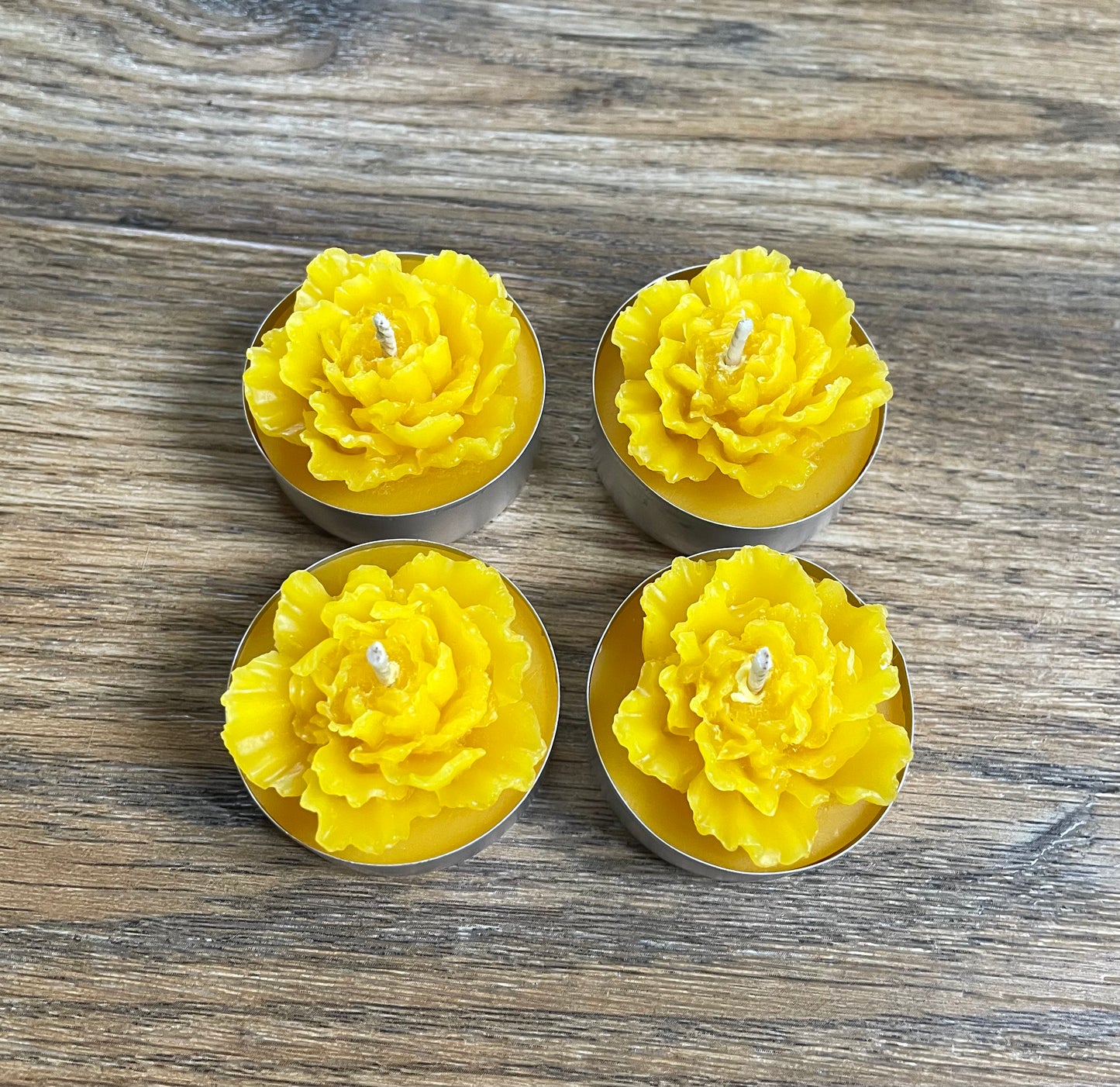 Silicone peony flower tea light candle mold