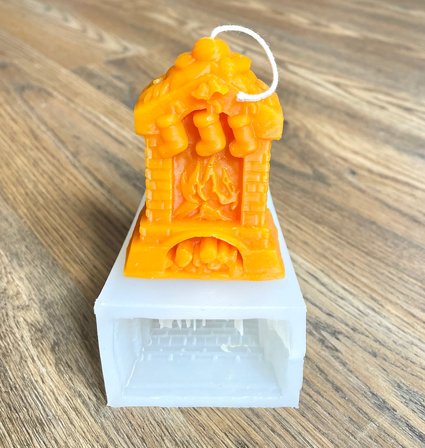 3D silicone fireplace mold for candle soap ornament
