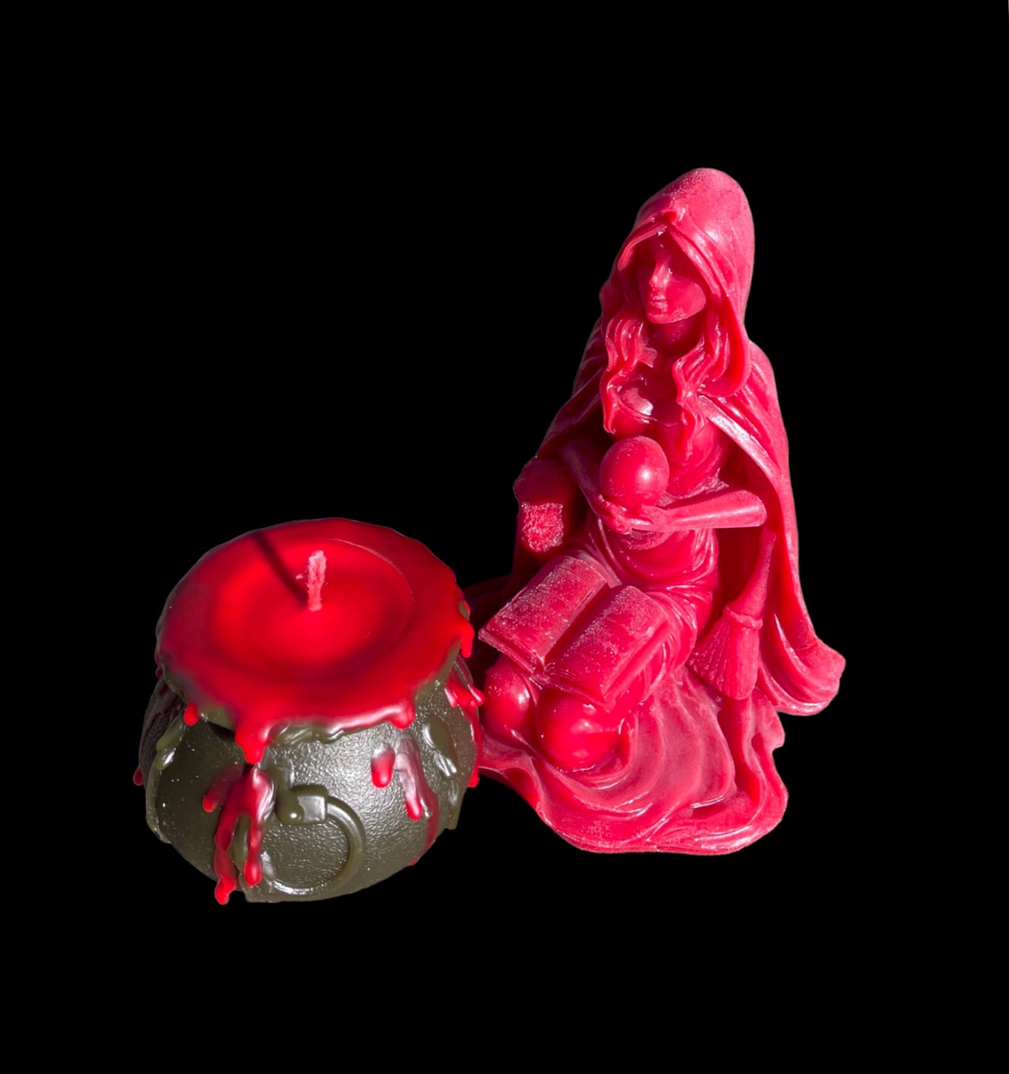 Pure beeswax witches brew candle - Halloween candle - magic cauldron candle - witch craft