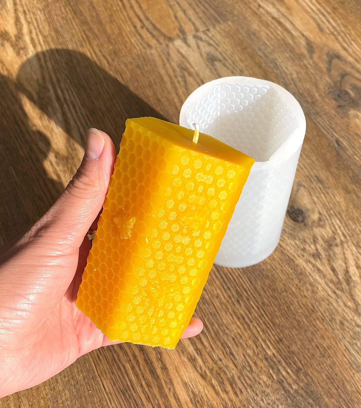 Silicone hexagonal Pillar candle Mold - honeycomb honeybee mold - 4” x 2.5”