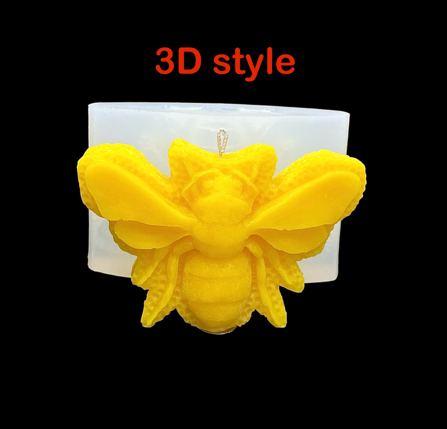 Silicone Honeybee on honeycomb mold for candle soap resin ornament