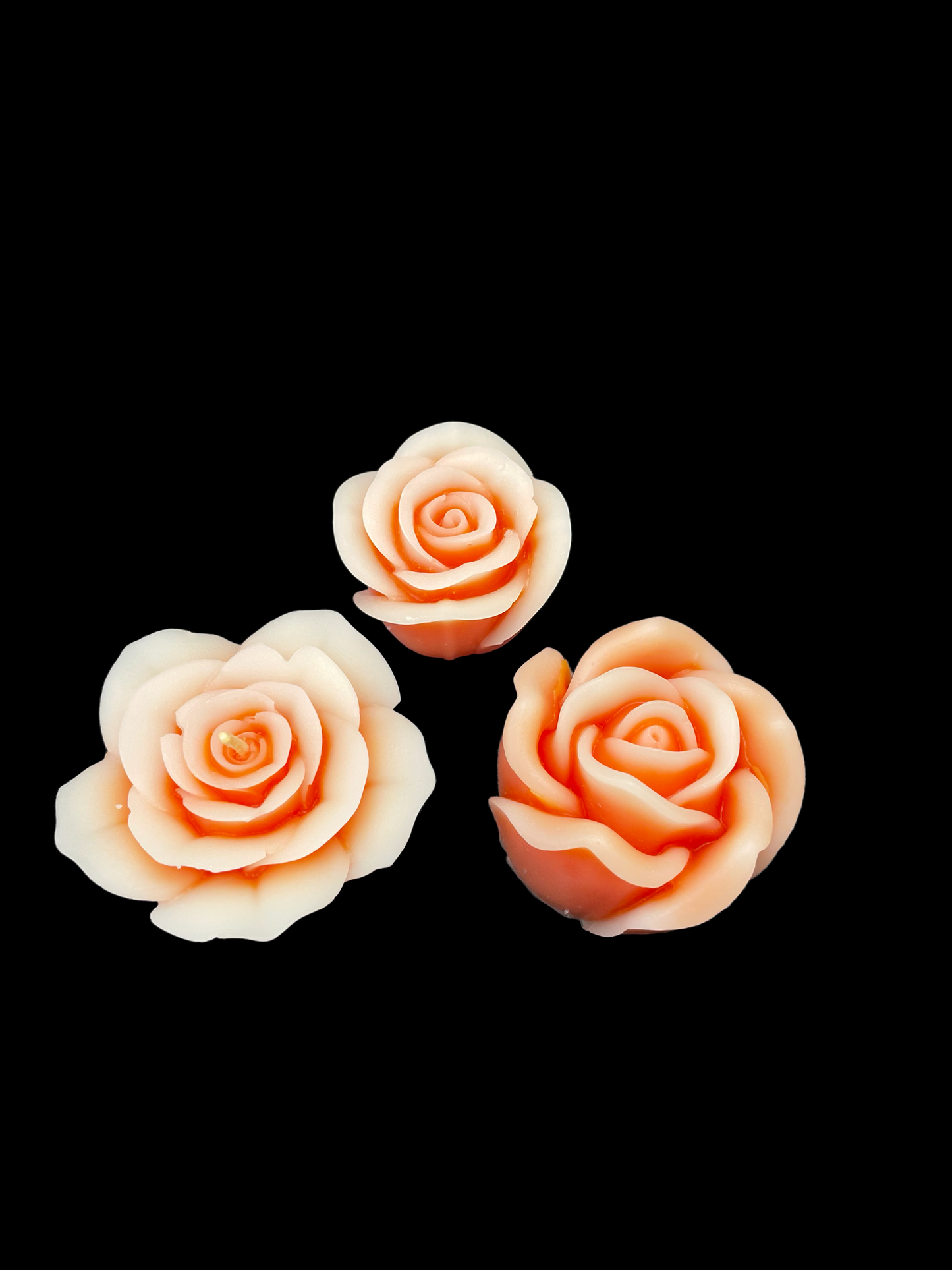 Set of 3 silicone rose flower molds - candle making - flower bouquet molds - soap making molds - resin flower molds