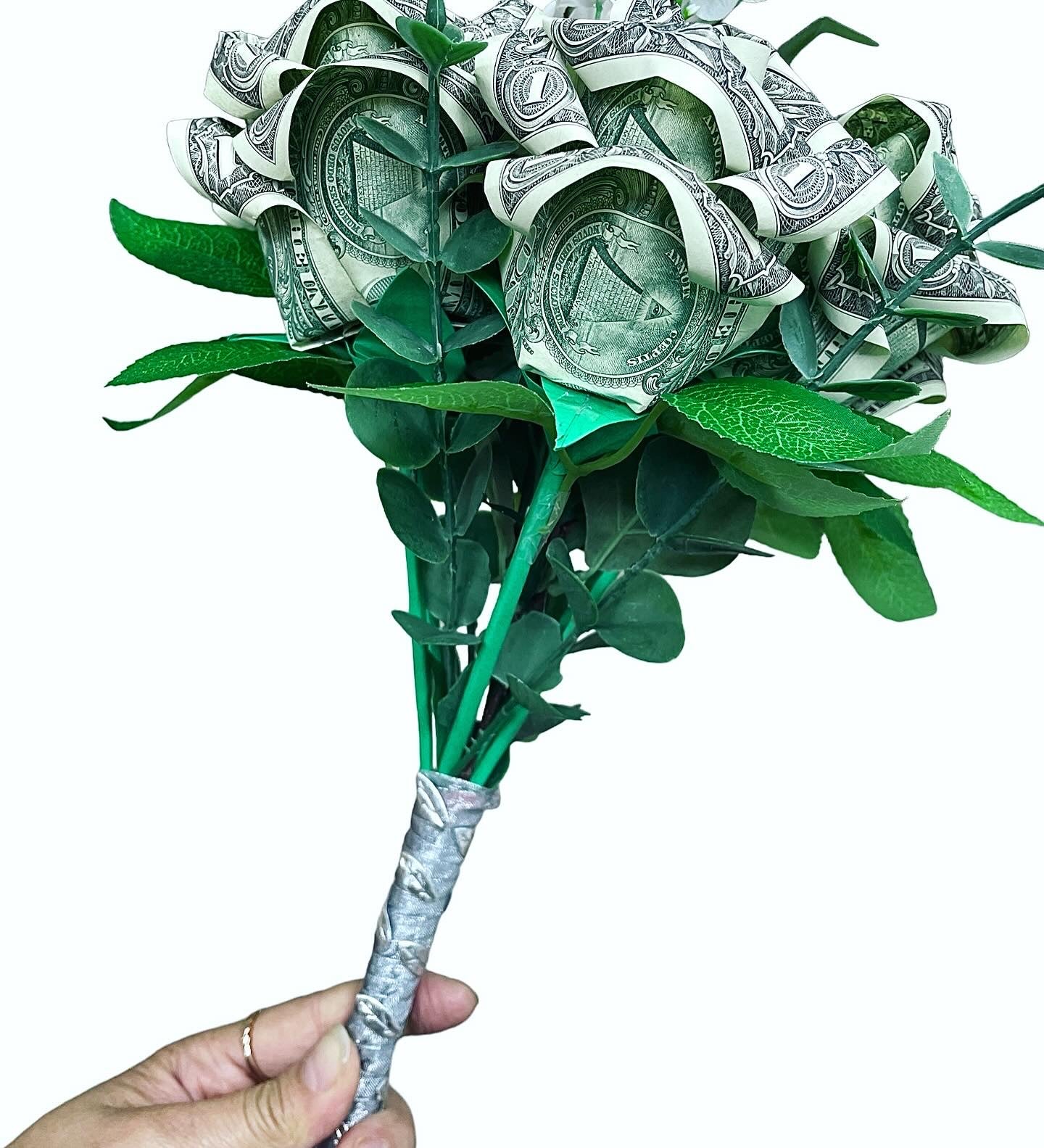 Origami money rose bouquet
