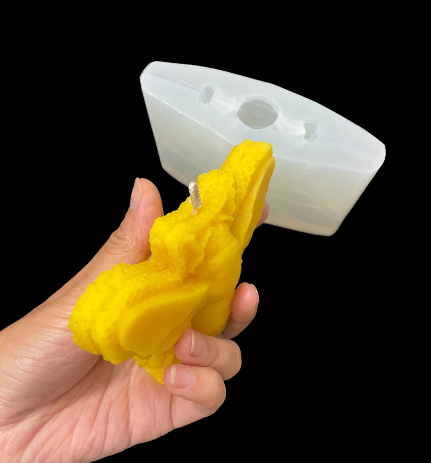 Silicone Honeybee on honeycomb mold for candle soap resin ornament