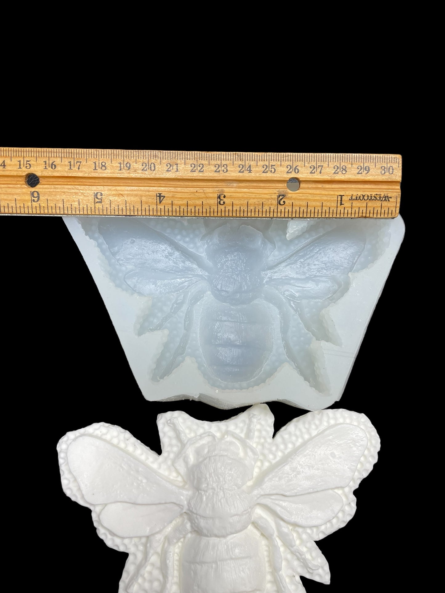 Silicone Honeybee on honeycomb mold for candle soap resin ornament