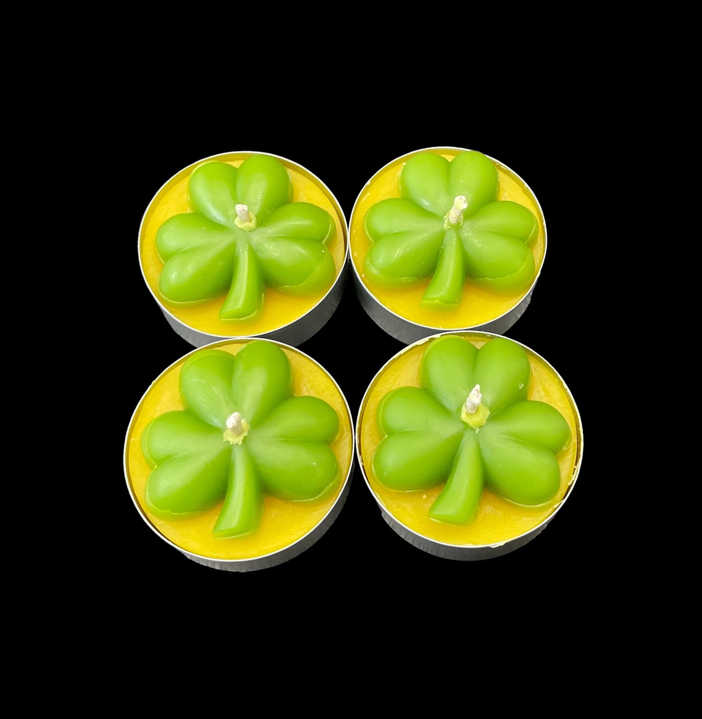 Silicone shamrock Tealight candle Mold - 4 cavities - wax melt lotion bar soap mold - resin mold