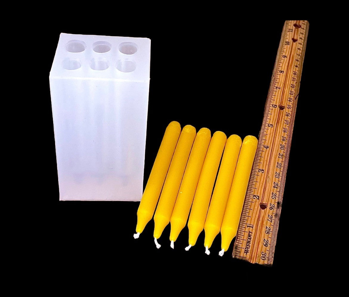 Silicone chime candle mold 4” - mini taper Mold - spell candle mold - 6 cavities - homemade