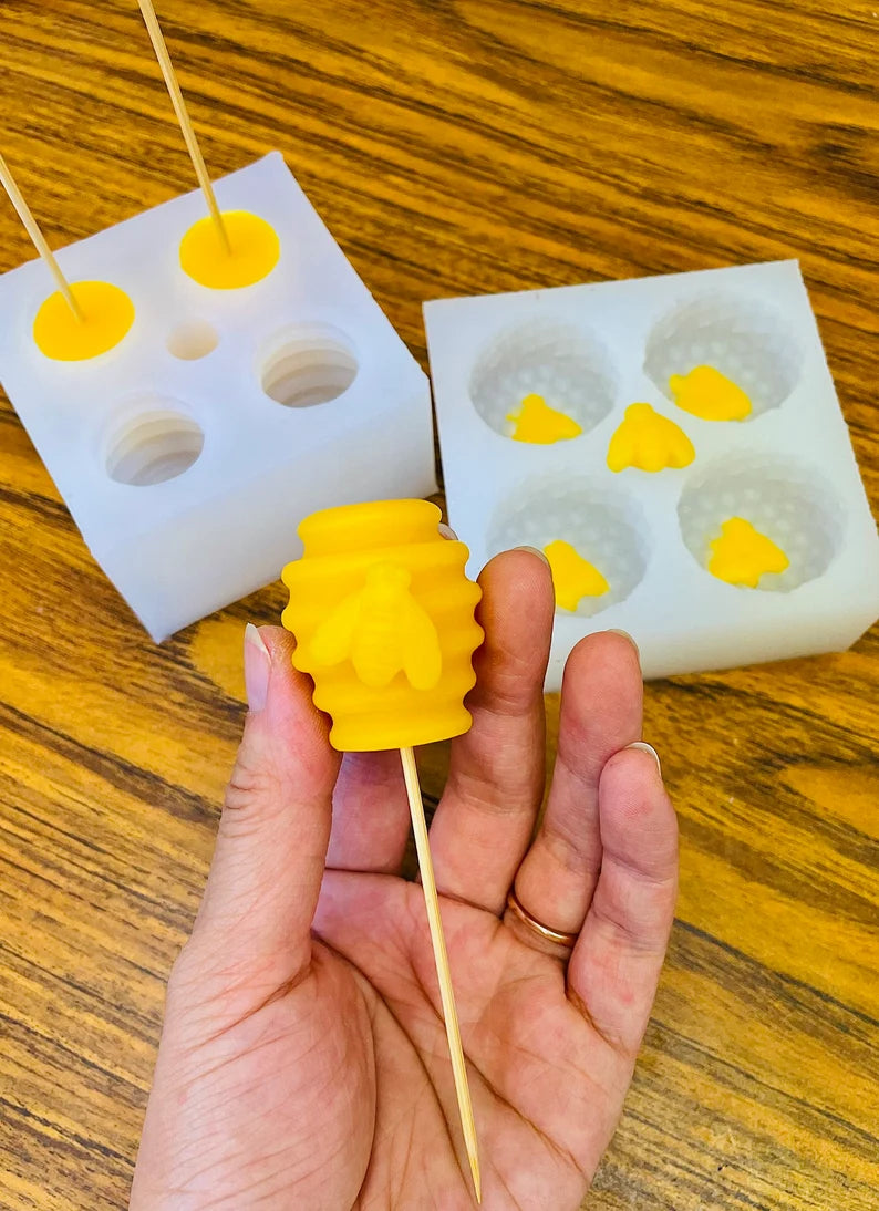 Silicone honey dipper mold - 4 cavities - food grade - homemade