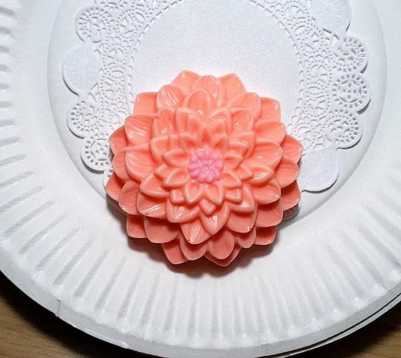 3” Silicone flower Mold - big Dahlia flower mold - candle soap resin mold - homemade