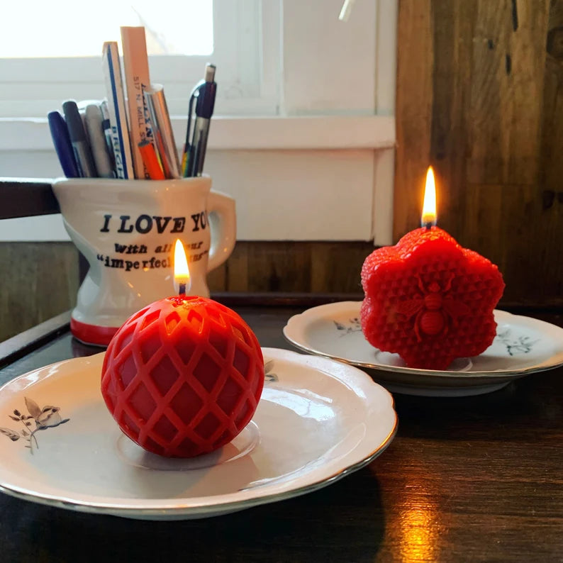 3D Silicone honeybee candle Mold - honeycomb  - homemade