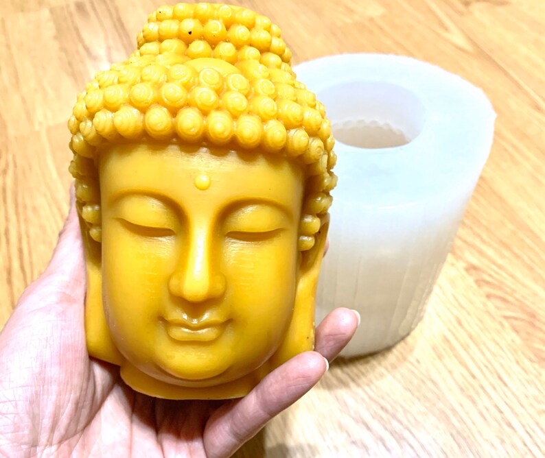 3D Silicone Buddha head Mold - female male Buddha Statue - homemade mold - Candle Resin mold