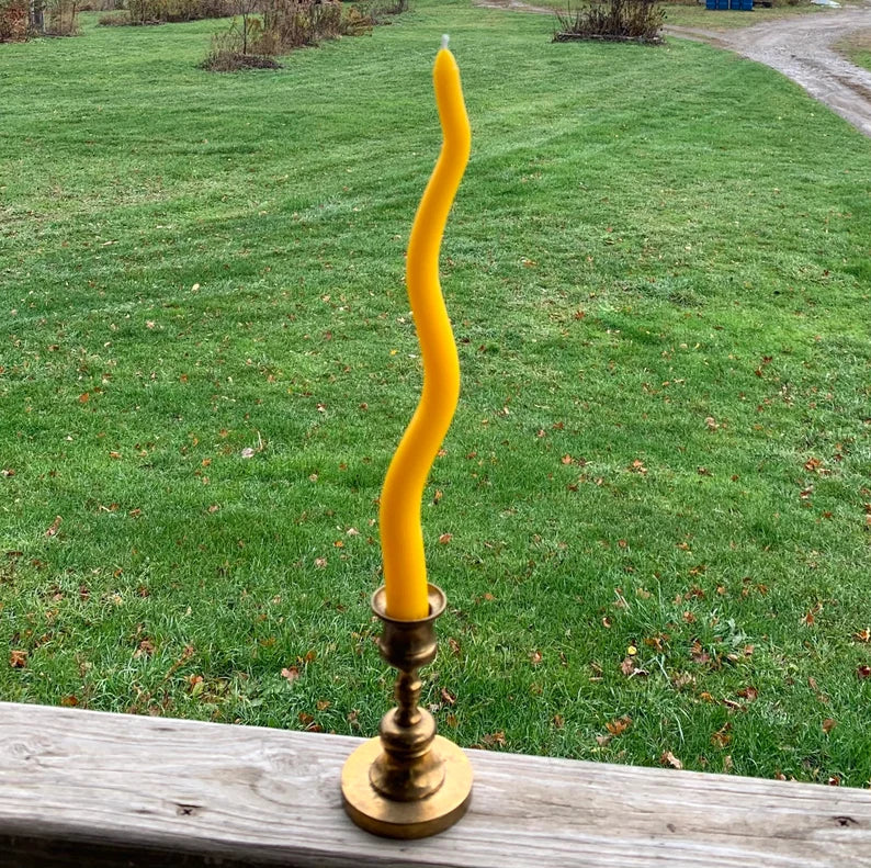 Silicone long taper candle mold - single cavity - 11.75” - wavy taper