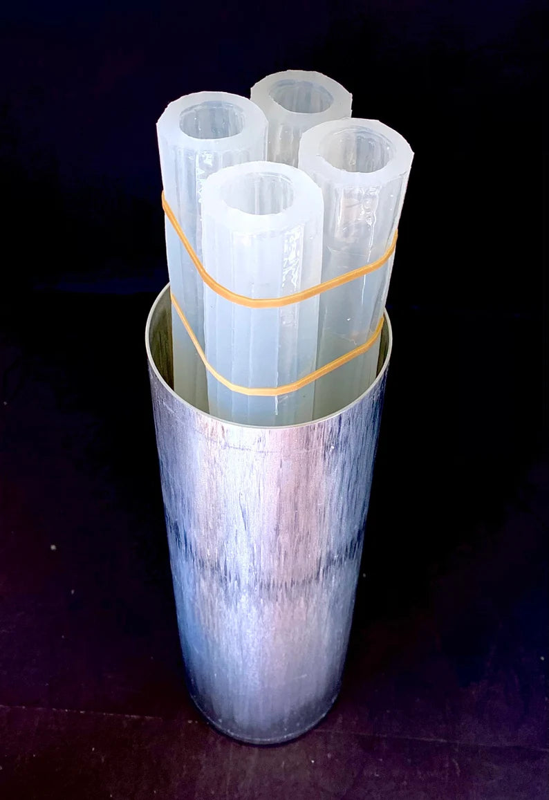 Silicone long taper candle mold - single cavity - 11.75” - wavy taper