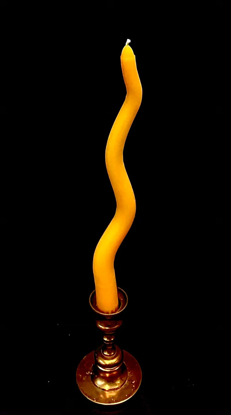 Silicone long taper candle mold - single cavity - 11.75” - wavy taper
