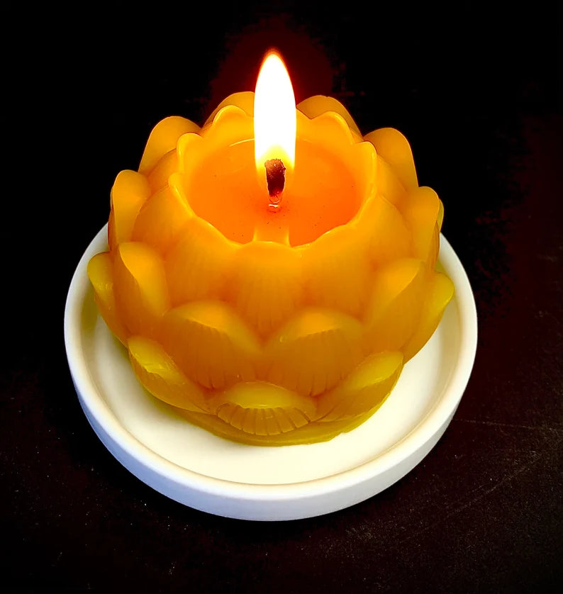 3D silicone Lotus flower candle mold - lotus soap resin mold - homemade silicone pillar candle mold