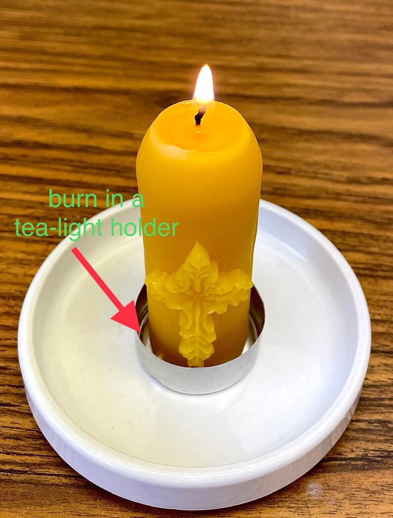 Little religious candle mold - silicone mini pillar mold - Christian candle mold - cross mold